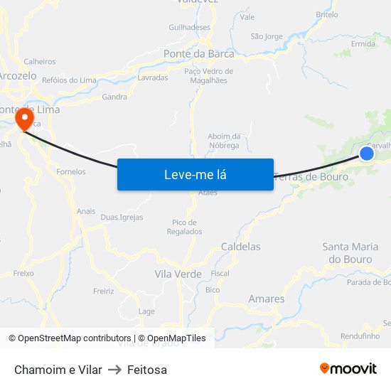 Chamoim e Vilar to Feitosa map