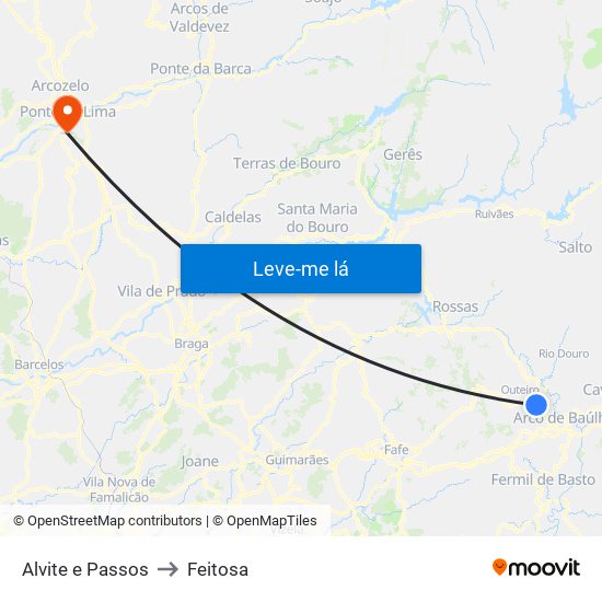 Alvite e Passos to Feitosa map