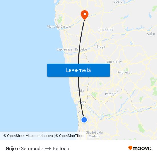 Grijó e Sermonde to Feitosa map