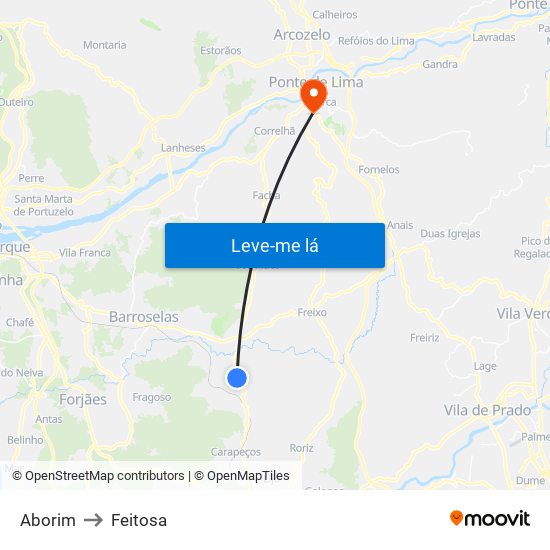 Aborim to Feitosa map