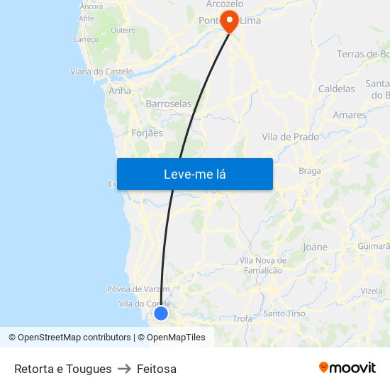 Retorta e Tougues to Feitosa map