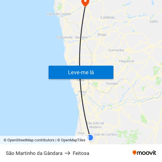 São Martinho da Gândara to Feitosa map