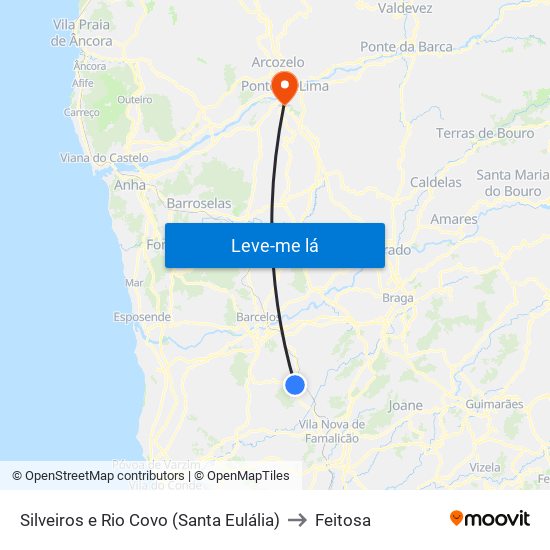 Silveiros e Rio Covo (Santa Eulália) to Feitosa map
