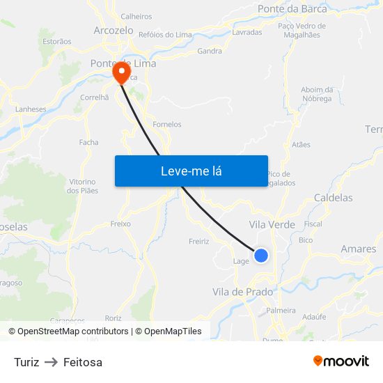 Turiz to Feitosa map