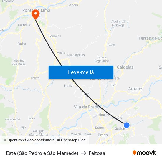 Este (São Pedro e São Mamede) to Feitosa map