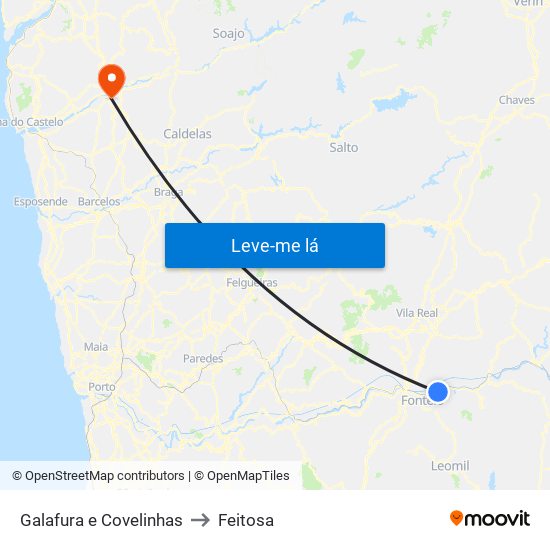 Galafura e Covelinhas to Feitosa map