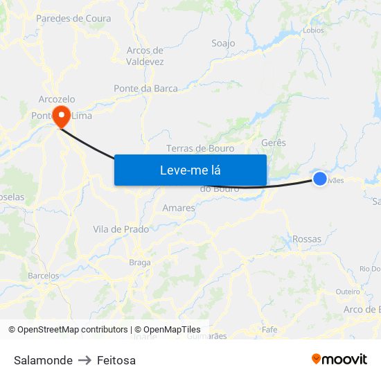 Salamonde to Feitosa map