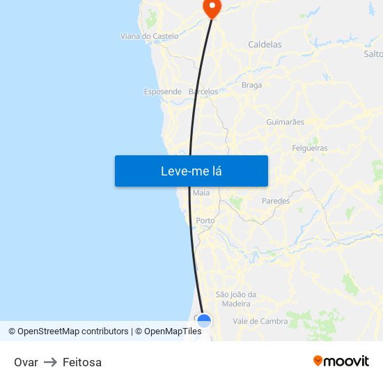Ovar to Feitosa map