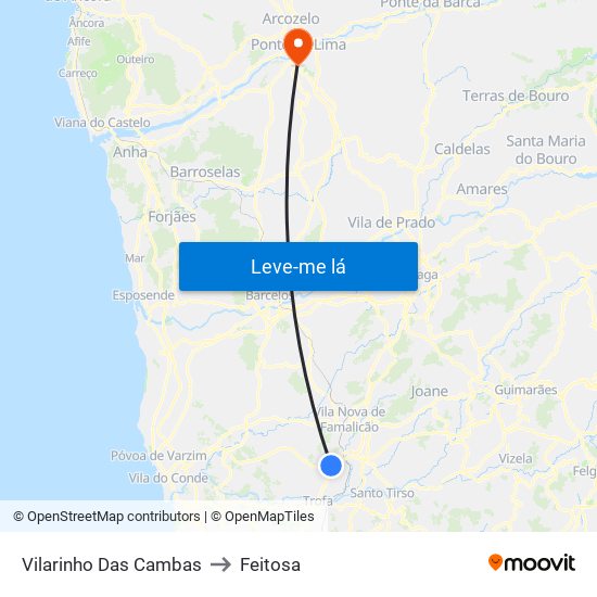 Vilarinho Das Cambas to Feitosa map