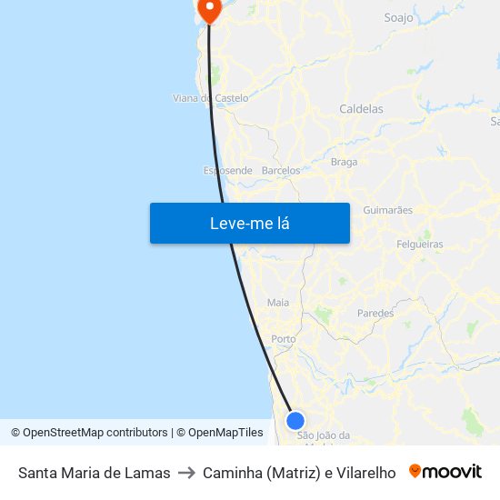 Santa Maria de Lamas to Caminha (Matriz) e Vilarelho map