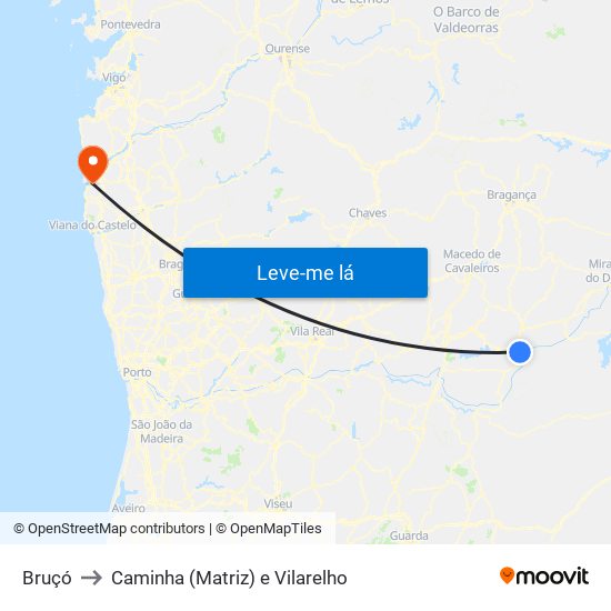 Bruçó to Caminha (Matriz) e Vilarelho map