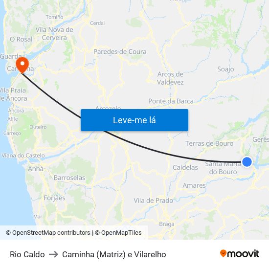Rio Caldo to Caminha (Matriz) e Vilarelho map