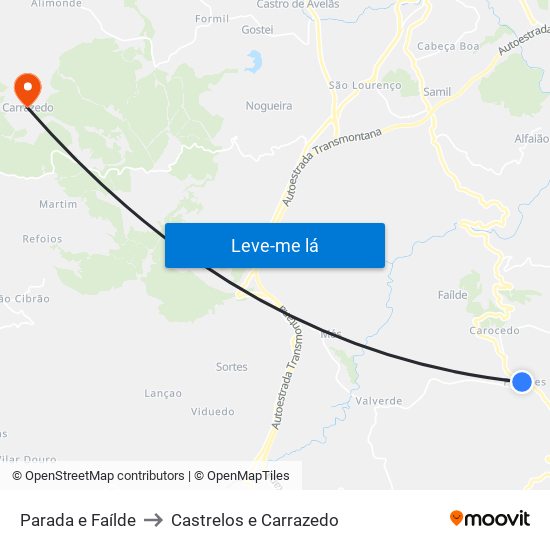 Parada e Faílde to Castrelos e Carrazedo map