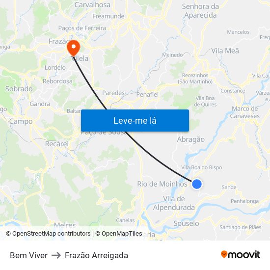 Bem Viver to Frazão Arreigada map