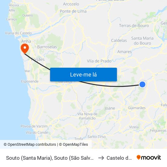 Souto (Santa Maria), Souto (São Salvador) e Gondomar to Castelo do Neiva map