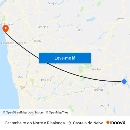 Castanheiro do Norte e Ribalonga to Castelo do Neiva map