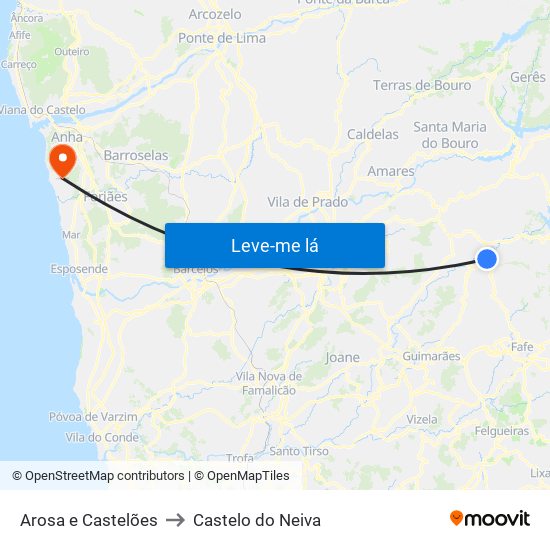 Arosa e Castelões to Castelo do Neiva map