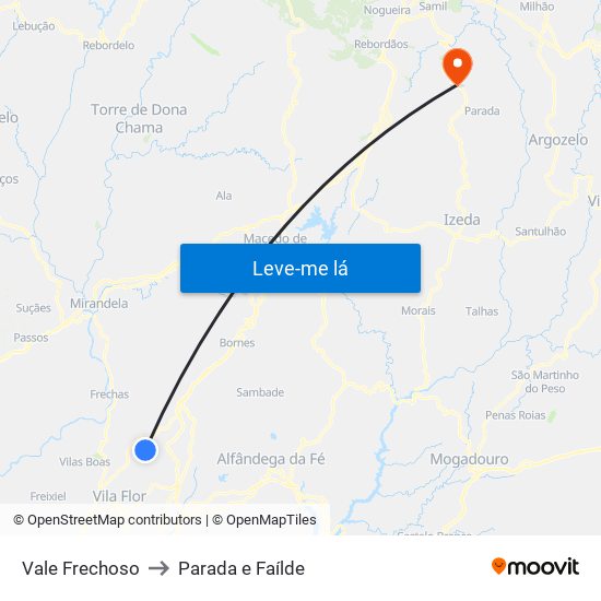 Vale Frechoso to Parada e Faílde map