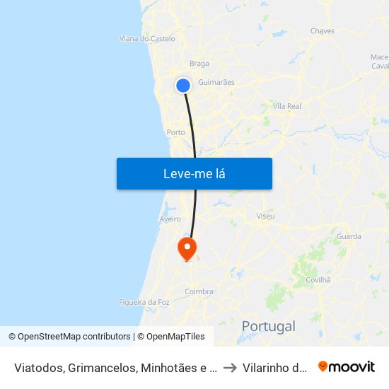Viatodos, Grimancelos, Minhotães e Monte de Fralães to Vilarinho do Bairro map