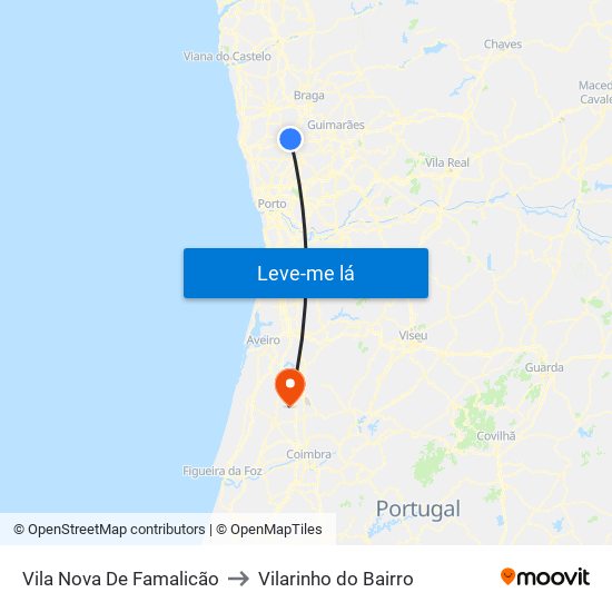 Vila Nova De Famalicão to Vilarinho do Bairro map