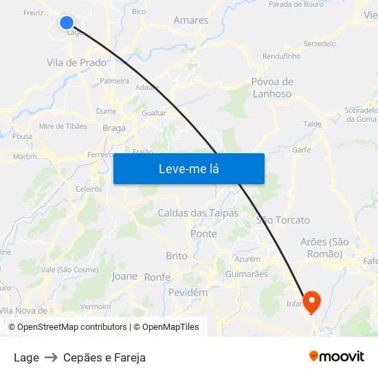 Lage to Cepães e Fareja map