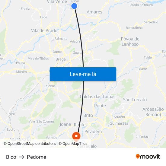 Bico to Pedome map