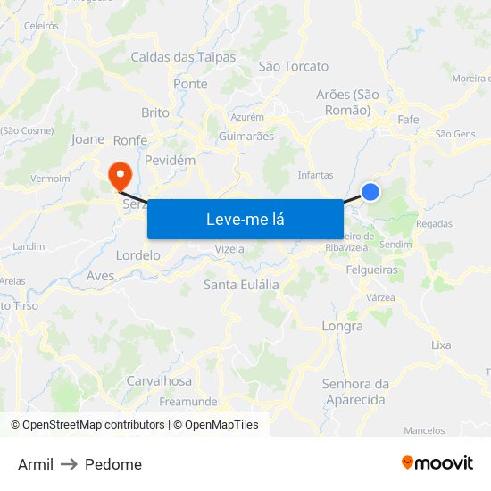 Armil to Pedome map