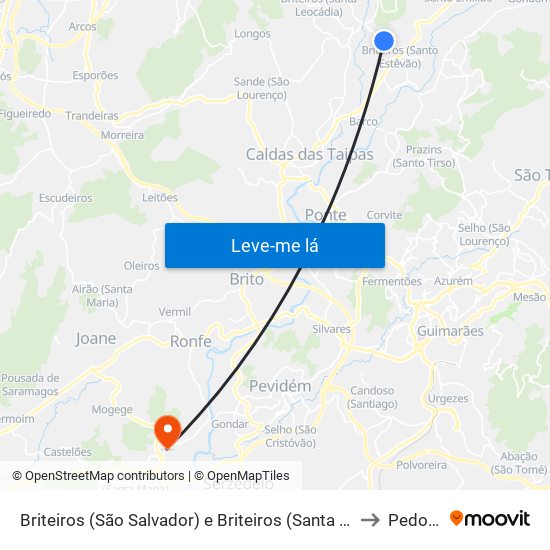 Briteiros (São Salvador) e Briteiros (Santa Leocádia) to Pedome map