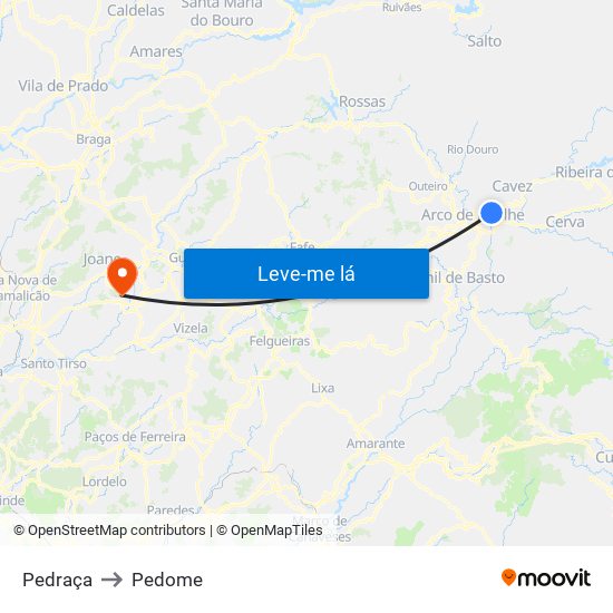 Pedraça to Pedome map