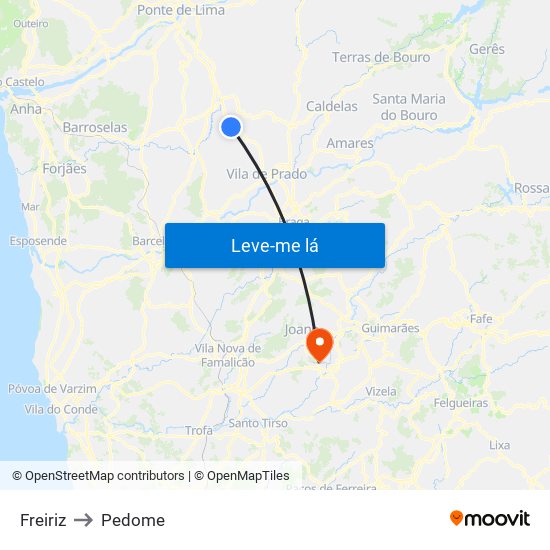 Freiriz to Pedome map