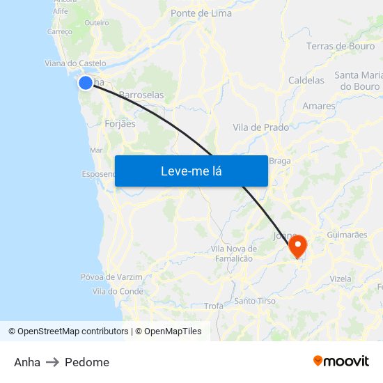 Anha to Pedome map