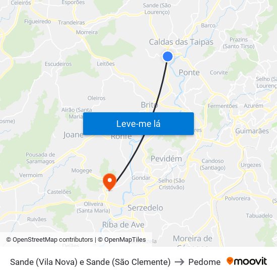 Sande (Vila Nova) e Sande (São Clemente) to Pedome map