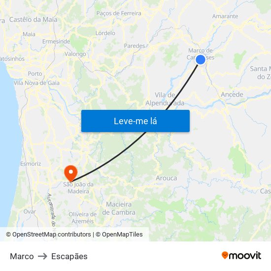 Marco to Escapães map