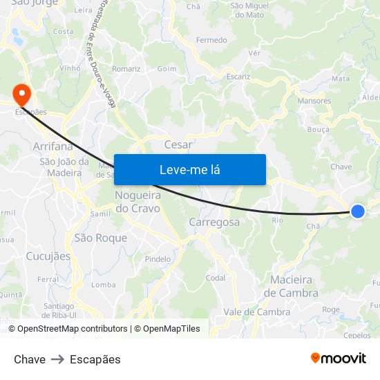 Chave to Escapães map