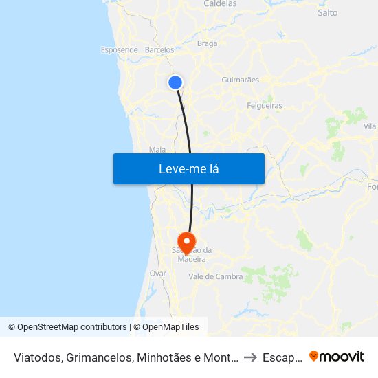 Viatodos, Grimancelos, Minhotães e Monte de Fralães to Escapães map