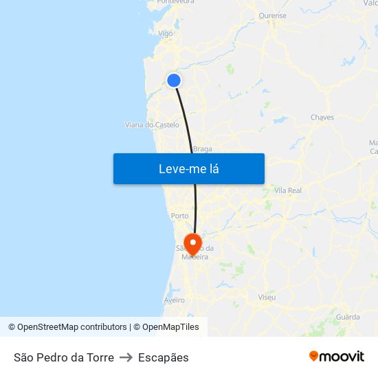 São Pedro da Torre to Escapães map