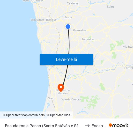 Escudeiros e Penso (Santo Estêvão e São Vicente) to Escapães map