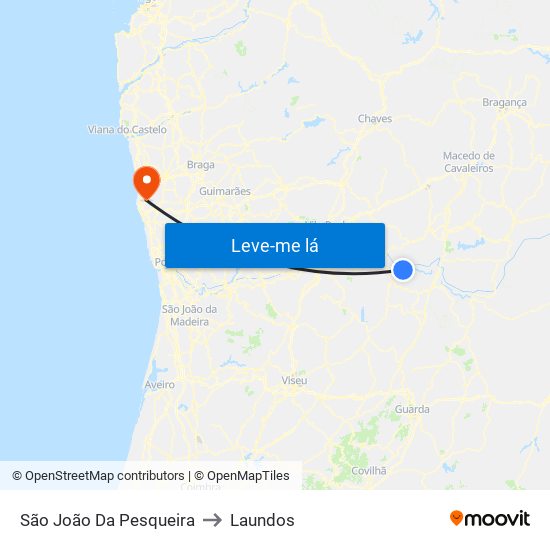 São João Da Pesqueira to Laundos map