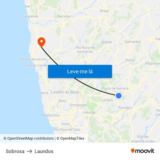 Sobrosa to Laundos map