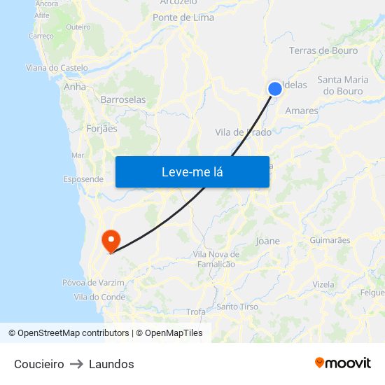 Coucieiro to Laundos map
