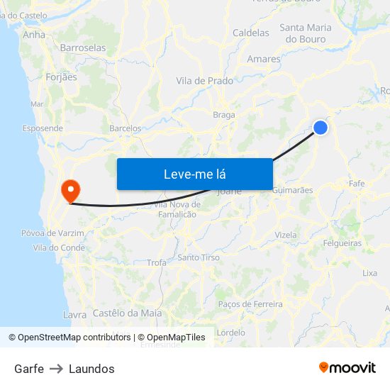 Garfe to Laundos map