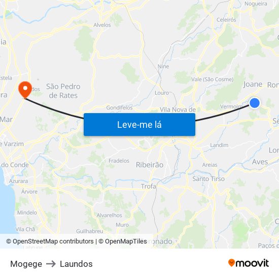 Mogege to Laundos map