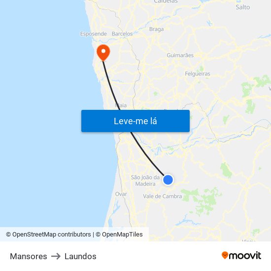 Mansores to Laundos map