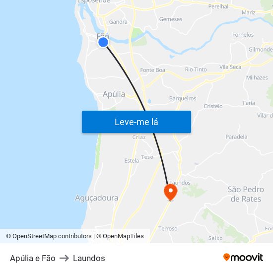 Apúlia e Fão to Laundos map