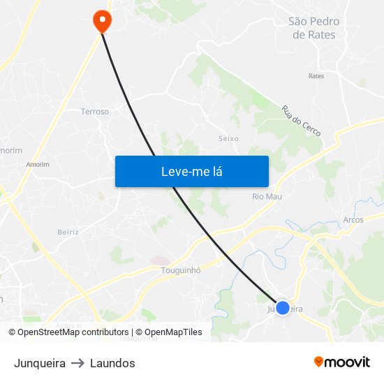 Junqueira to Laundos map