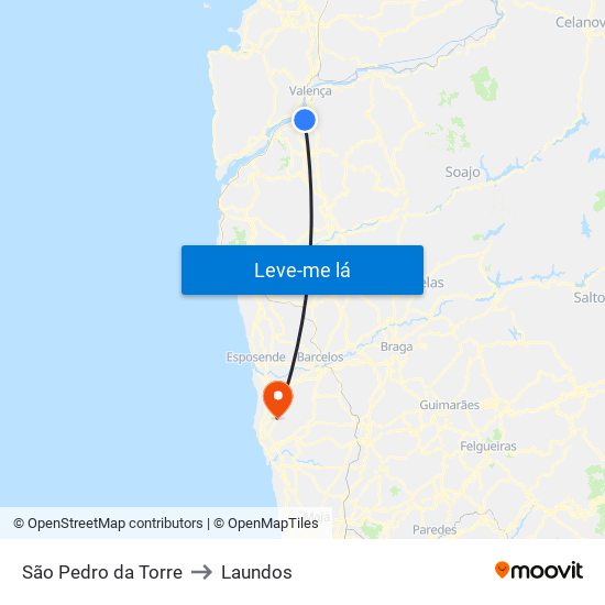 São Pedro da Torre to Laundos map