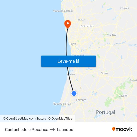 Cantanhede e Pocariça to Laundos map