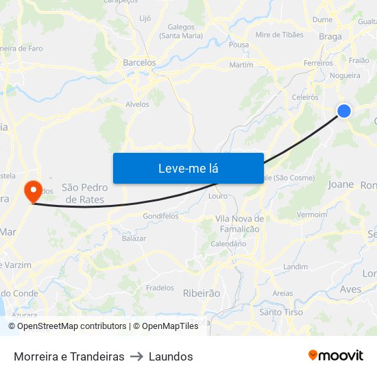 Morreira e Trandeiras to Laundos map