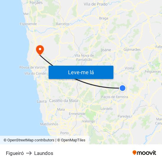 Figueiró to Laundos map