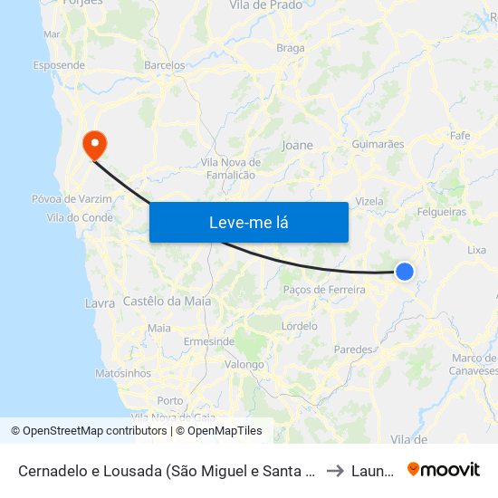 Cernadelo e Lousada (São Miguel e Santa Margarida) to Laundos map